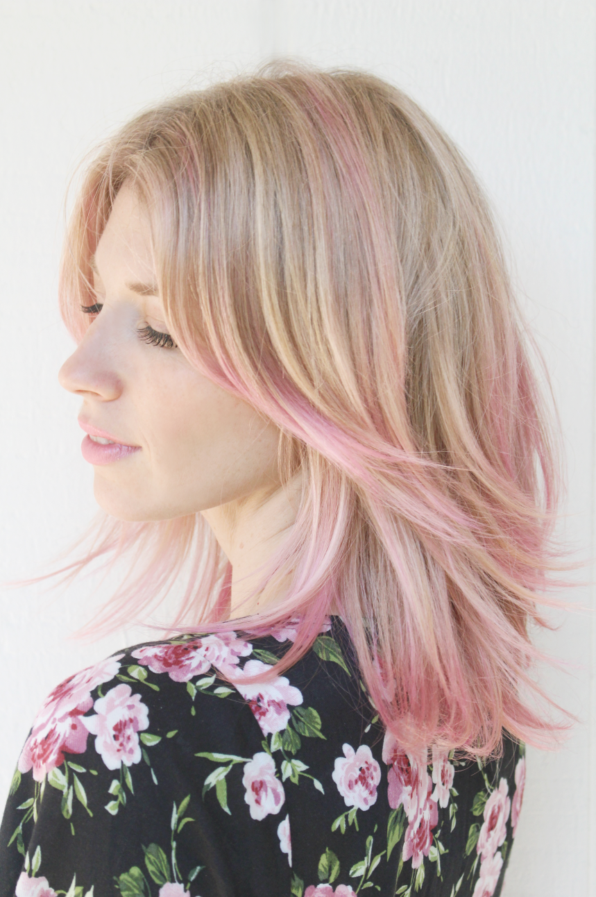 pinkish blonde hair